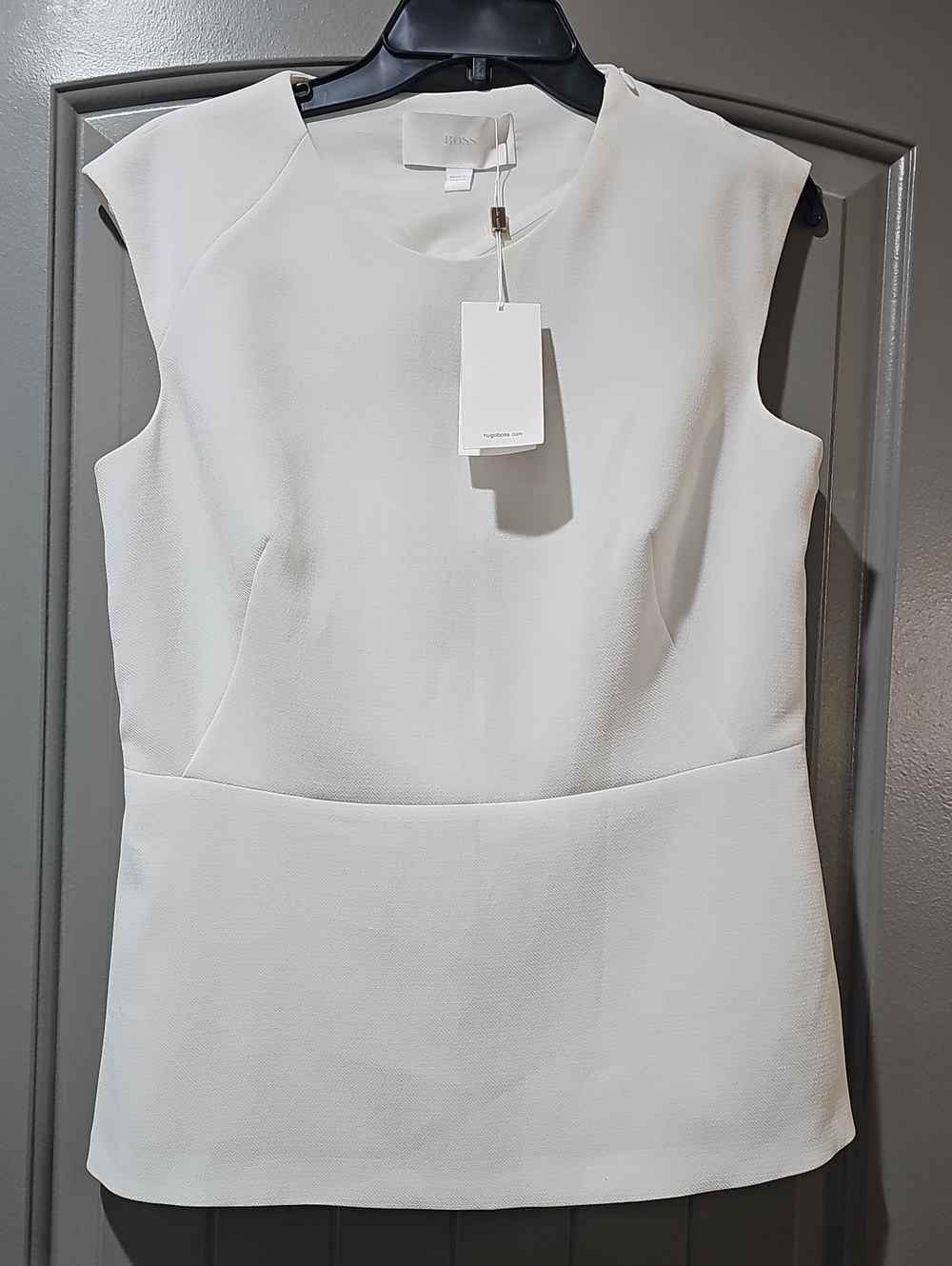 Hugo Boss White Sleeveless Shift Top